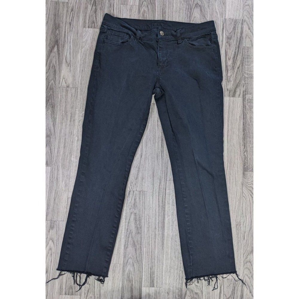 Old‎ Navy Size 8 Regular The Sweetheart Fringe Hem Black Blue Denim Jeans